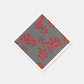 Serviette En Papier Papier Jardin serviettes rouge sur gris (Coin)