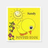 Serviette En Papier Papier, Jaune Chick Floral Soleil (Devant)