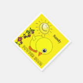 Serviette En Papier Papier, Jaune Chick Floral Soleil (Coin)