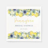 Serviette En Papier Papier jaune clair pour douche de mariée thème cit (Devant)