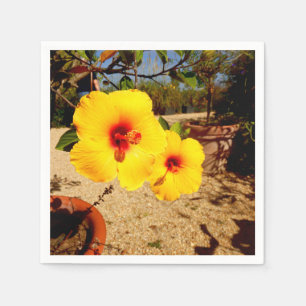 Serviette En Papier Papier jaune Hibiscus