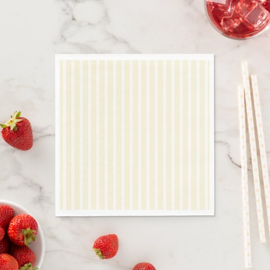 SERVIETTE EN PAPIER PAPIER JAUNE STRIPÉ NAPKINS (En situation)