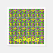 Serviette En Papier Papier jetable MARDI GRAS Fleur de Lis (Devant)