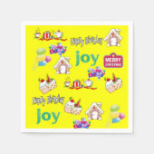 Serviette En Papier Papier, Joyeux anniversaire Joyeux Noël (Devant)