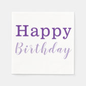 Serviette En Papier Papier, Joyeux Anniversaire violet (Devant)
