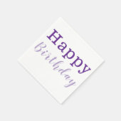 Serviette En Papier Papier, Joyeux Anniversaire violet (Coin)