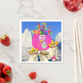 Serviette En Papier Papier, Joyeux Ours Polaire Anniversaire (En situation)