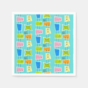 Serviette En Papier Papier kitsch rétro atomique Napkin