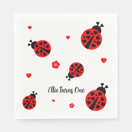 Serviette En Papier Papier Ladybug Cute Napkin (Devant)