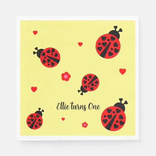 Serviette En Papier Papier Ladybug Cute Napkin (Devant)