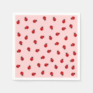 Serviette En Papier Papier Ladybug rose