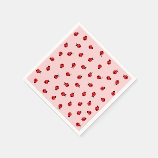 Serviette En Papier Papier Ladybug rose (Coin)