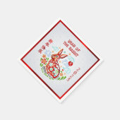 Serviette En Papier Papier lapin chinois 2023 Rouge Foil (Coin)