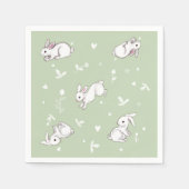 Serviette En Papier Papier lapin vert Sage Naples (Devant)