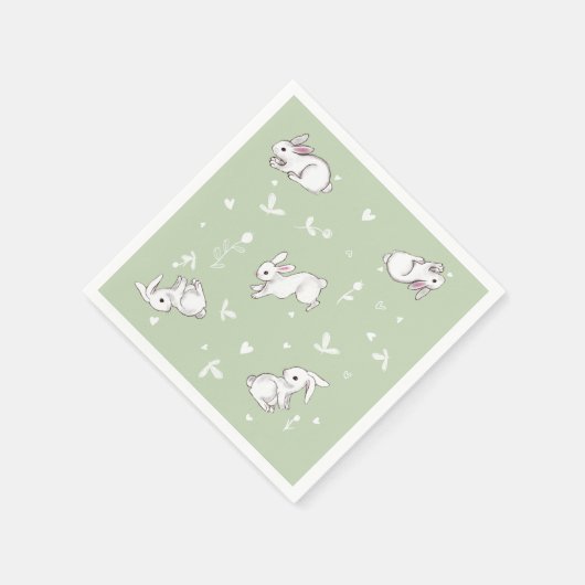 Serviette En Papier Papier lapin vert Sage Naples (Coin)