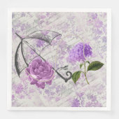 Serviette En Papier Papier Lavande Victorien Éphémère Floral Campagne (Devant)