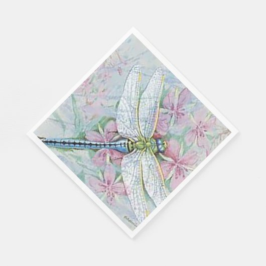 Serviette En Papier Papier "libellule blanche" (Coin)