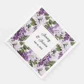 Serviette En Papier Papier Lilacs de mariage personnalisé serviettes (Coin)