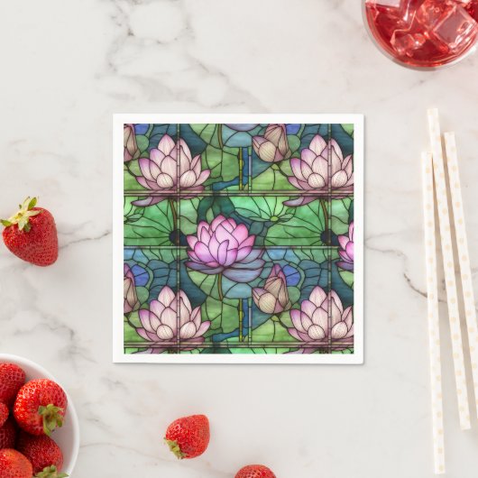 Serviette En Papier Papier Lotus en verre tendu (En situation)