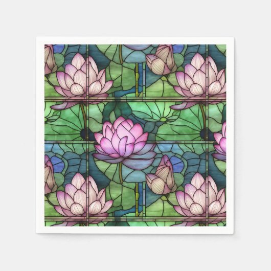 Serviette En Papier Papier Lotus en verre tendu (Devant)