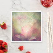 Serviette En Papier Papier Lotus et libellules Napkin (En situation)