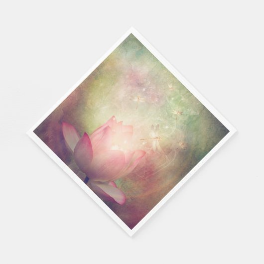 Serviette En Papier Papier Lotus et libellules Napkin (Coin)