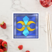 Serviette En Papier Papier Lune Géométrique en verre tendu (En situation)