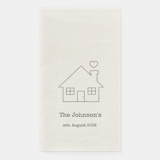 Serviette En Papier Papier maison de famille personnalisé (Devant)