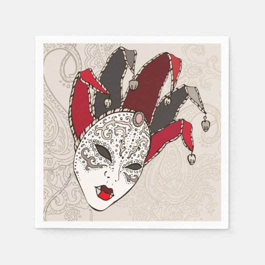 Serviette En Papier Papier Mardi Gras Carnival (Devant)