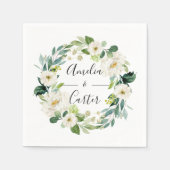 Serviette En Papier Papier Mariage à fleurs blanc Napkin (Devant)