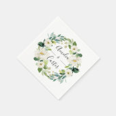 Serviette En Papier Papier Mariage à fleurs blanc Napkin (Coin)