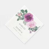 Serviette En Papier Papier Mariage à fleurs rose magenta (Coin)