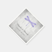 Serviette En Papier Papier Mariage à libellules violettes (Coin)