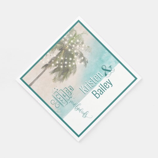 Serviette En Papier Papier Mariage à thème de plage (Coin)