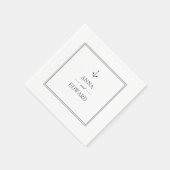 Serviette En Papier Papier Mariage Ancre bleu marine (Coin)