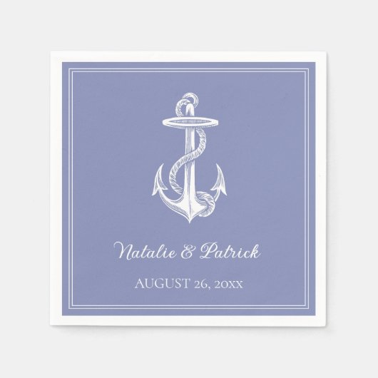 Serviette En Papier Papier Mariage Ancre périphérique (Devant)