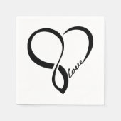 Serviette En Papier Papier Mariage Black Love Heart (Devant)