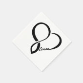Serviette En Papier Papier Mariage Black Love Heart (Coin)