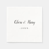 Serviette En Papier Papier Mariage blanc chic Napkin (Devant)