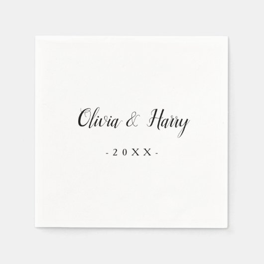 Serviette En Papier Papier Mariage blanc chic Napkin (Devant)