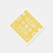 Serviette En Papier Papier Mariage Blanc Jaune Picado Mexicain (Coin)