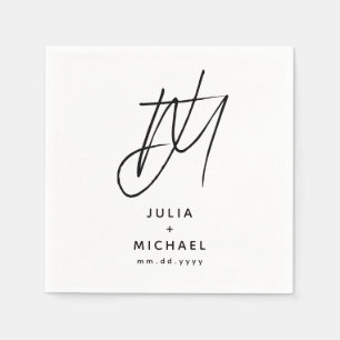 Serviette En Papier Papier Mariage blanc personnalisé Napkin