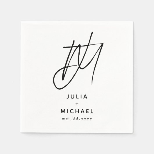 Serviette En Papier Papier Mariage blanc personnalisé Napkin (Devant)