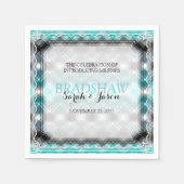 Serviette En Papier Papier Mariage bleu Aqua Sparkle (Devant)