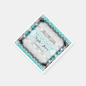 Serviette En Papier Papier Mariage bleu Aqua Sparkle (Coin)