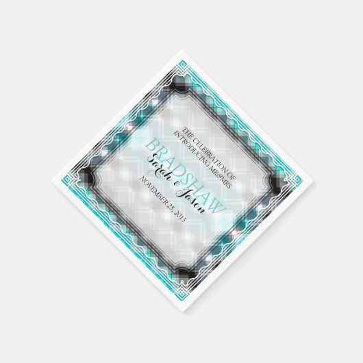 Serviette En Papier Papier Mariage bleu Aqua Sparkle (Coin)