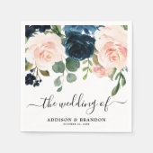 Serviette En Papier Papier Mariage bleu bleu bleu bleu marine (Devant)