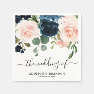 Serviette En Papier Papier Mariage bleu bleu bleu bleu marine