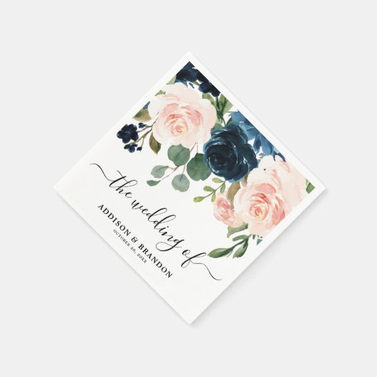 Serviette En Papier Papier Mariage bleu bleu bleu bleu marine (Coin)