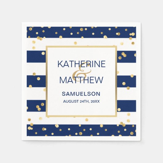 Serviette En Papier Papier Mariage bleu bleu marine (Devant)